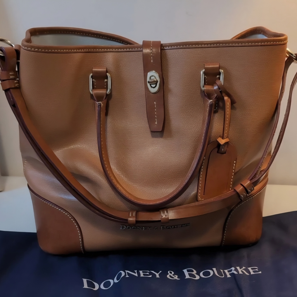 Vintage Dooney & Bourke Pebble Leather Large Handbag